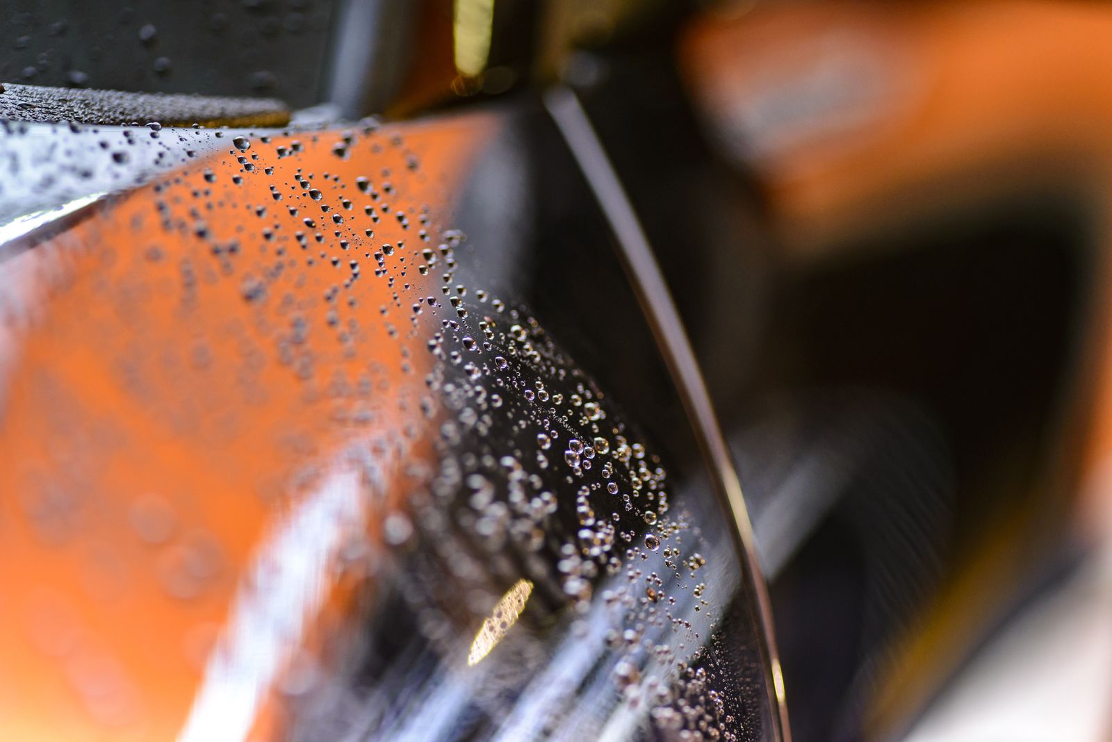 Water beading on a sealed hood