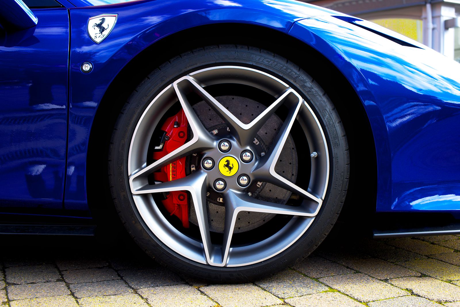 Close-up of a clean sports car wheel